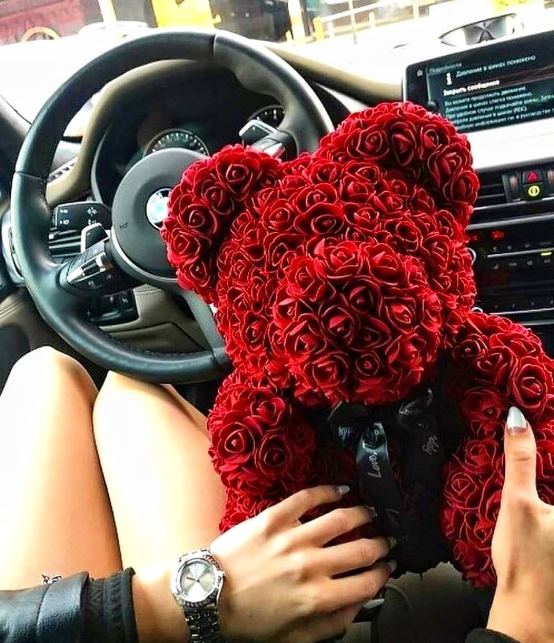 Maliben | Artificial Rose Flowers Teddy Bear