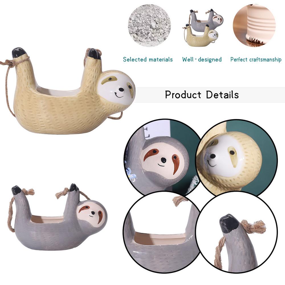 Maliben | Ceramic Happy Sloth Flower Pot