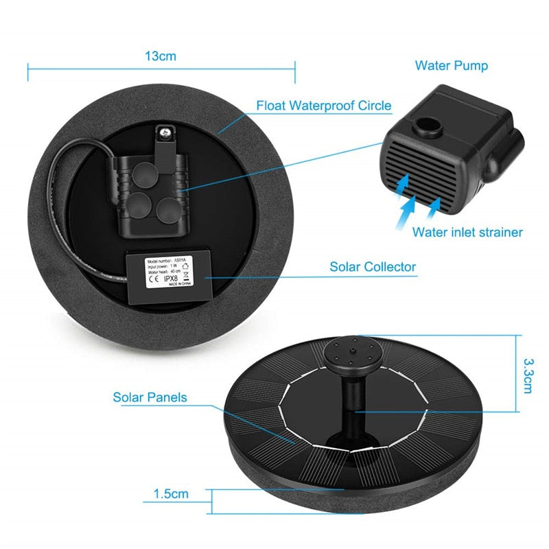 Maliben | Zenn Solar Energy Water Fountain | A Beautiful Addition To The Garden