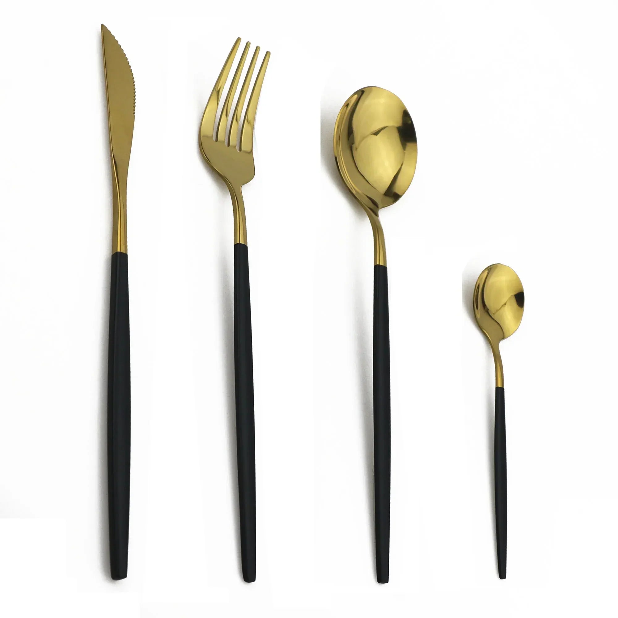 Maliben | Luxury Black-Gold Stainless Steel Cutlery Set - For Elegant Meals