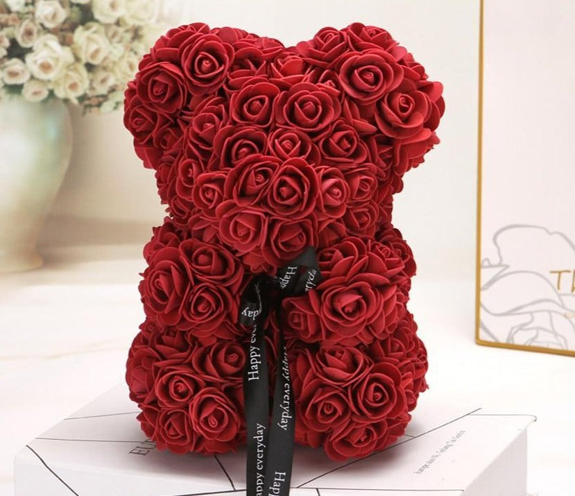 Maliben | Rose Bear Uk | Handmade Luxury Flower Rose Love Teddy Bear
