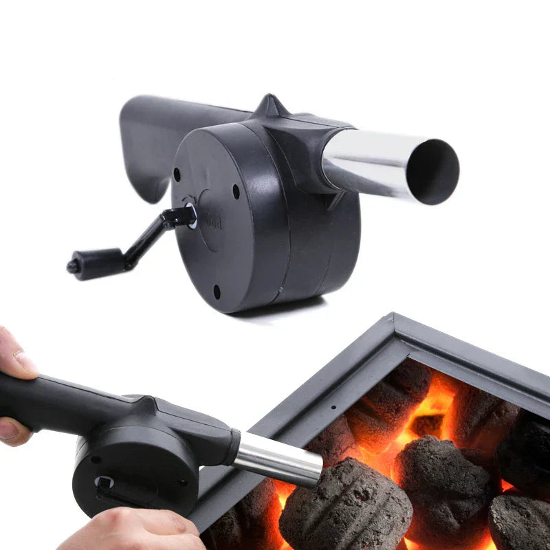 Maliben | Grillmeister Pro Bbq Hand Fan | Manual & Safe | Perfect Coal Control | Stainless Steel