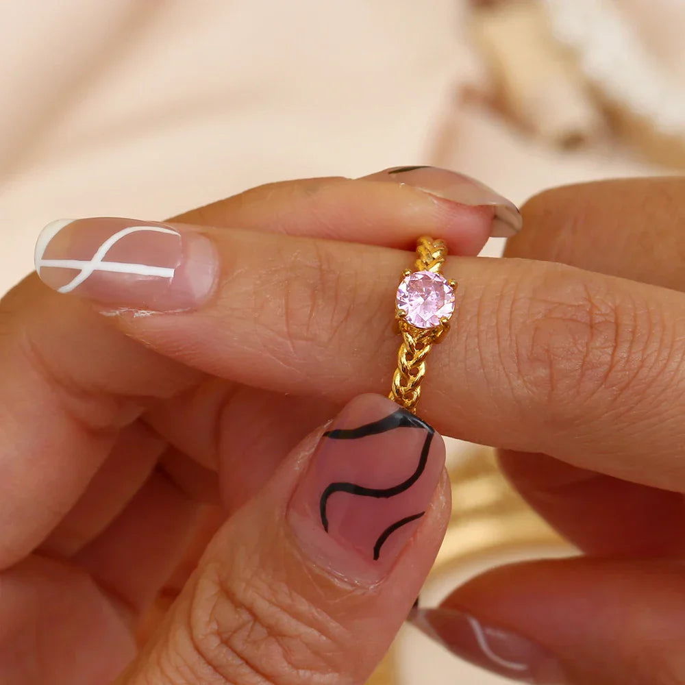 Maliben | Classy Woven Band Diamond Ring