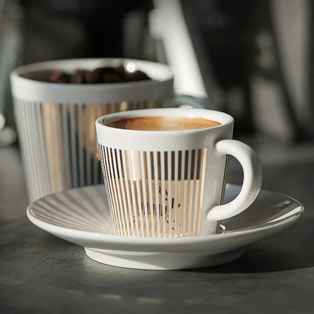 Maliben | Creative dynamic SLR cup Leopard anamorphic zebra cup Luycho coffee tea cup set with coaster 90ml-225ml