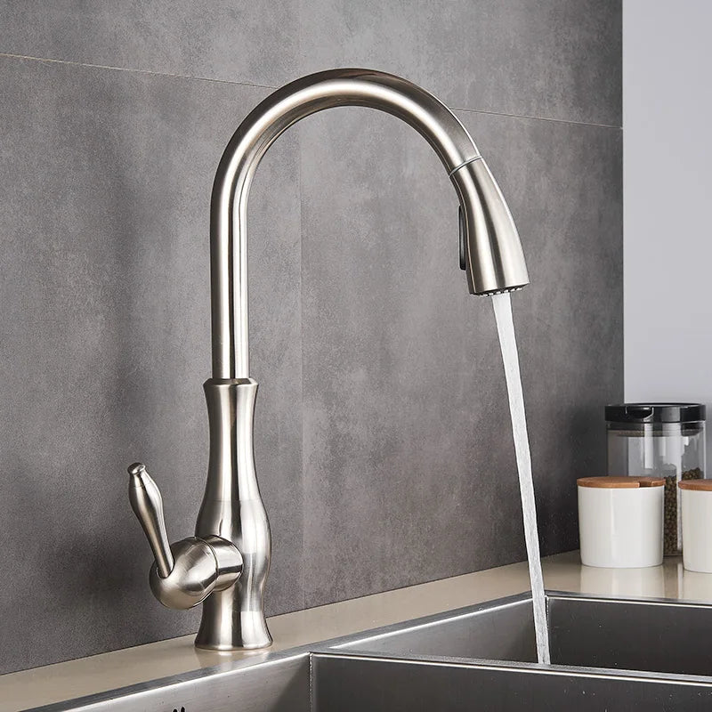 Maliben | Glamfaucet Kitchen Faucet - Luxury Golden Kitchen Mixer Faucet