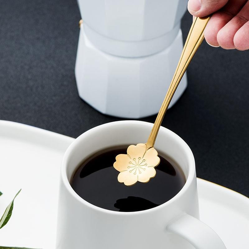 Maliben | 8-piece stainless steel teaspoon set with flower design