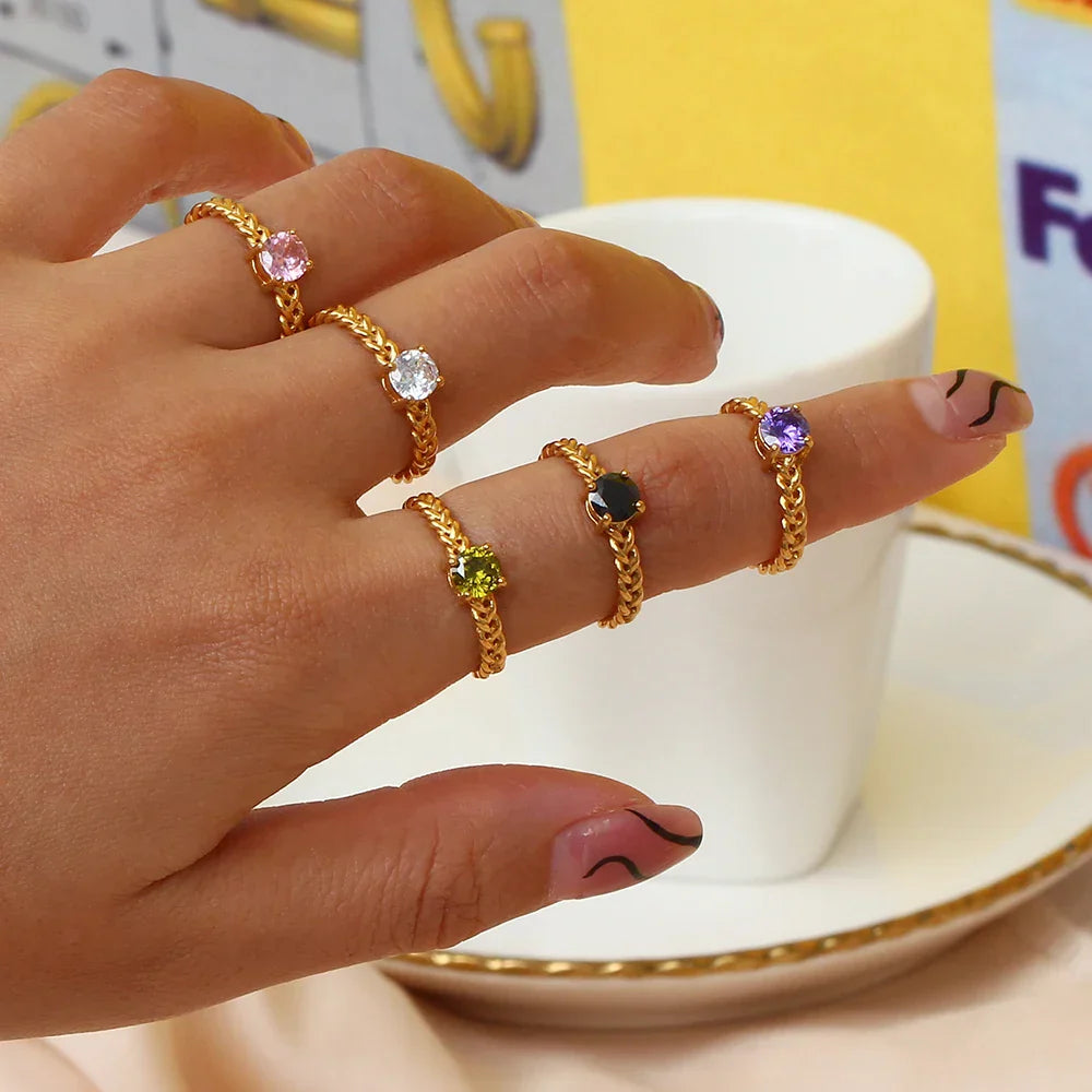 Maliben | Classy Woven Band Diamond Ring