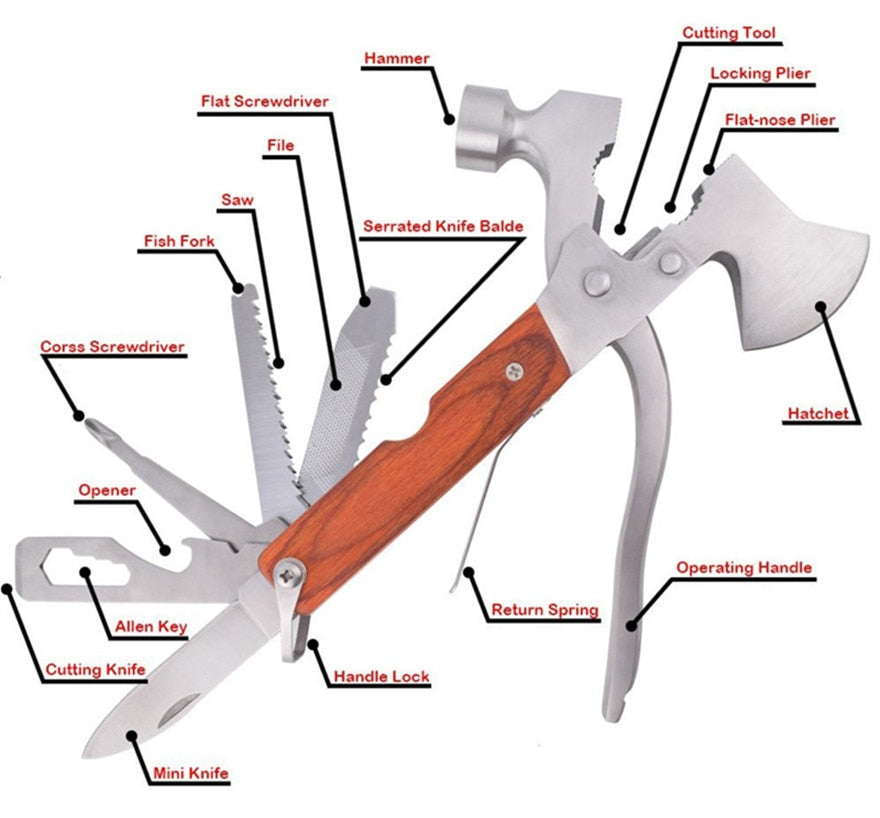 Maliben | Multifunctional Stainless Steel Hammer Camping Tool