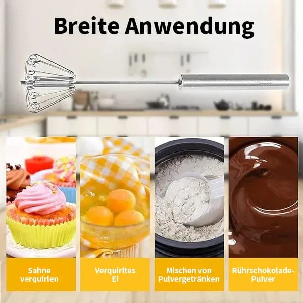 Maliben | Semi-Automatic Stainless Steel Whisk – Fast, Robust & Without Electricity