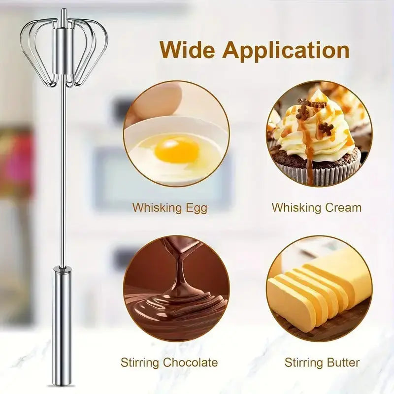 Maliben | Semi-Automatic Stainless Steel Whisk – Fast, Robust & Without Electricity