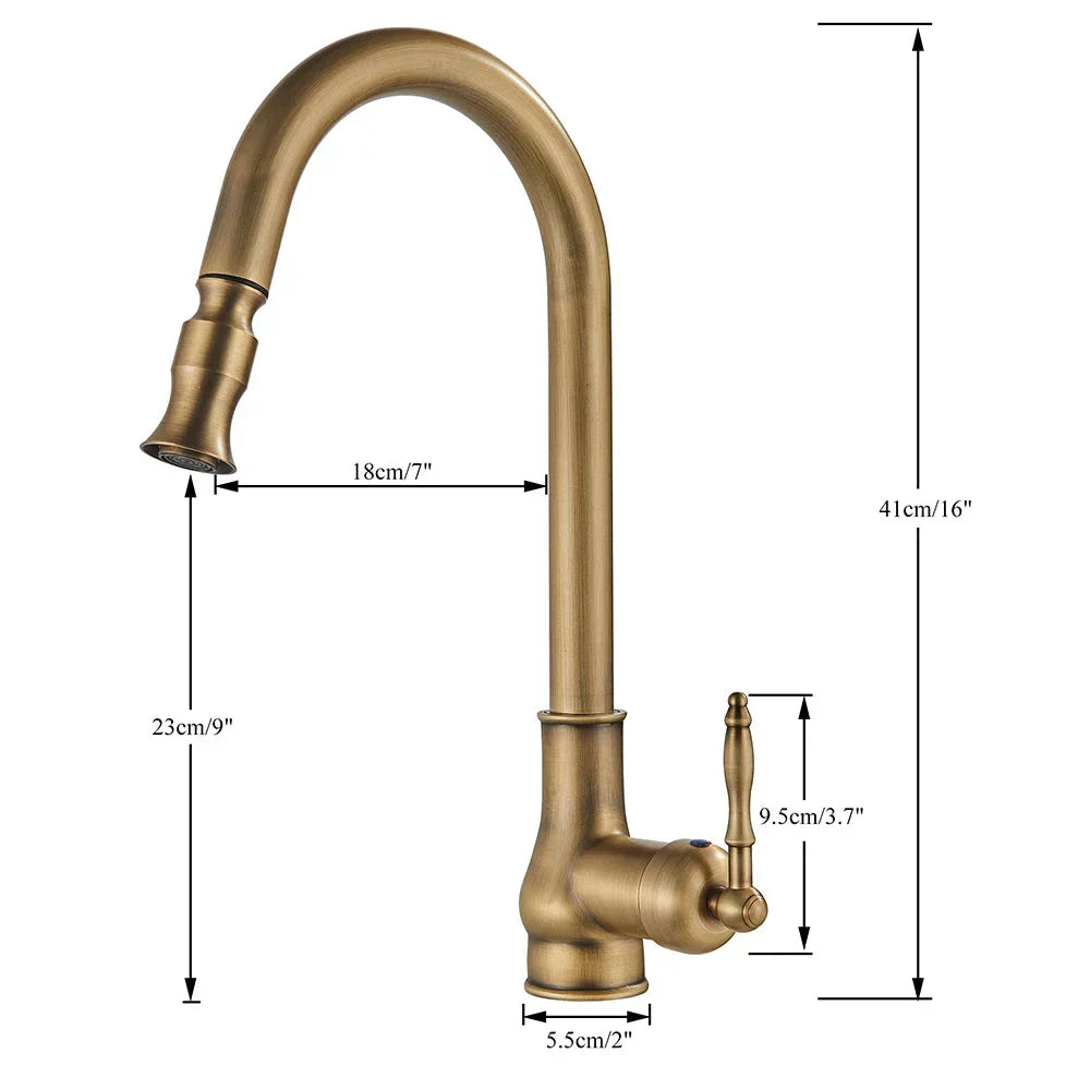 Maliben | Vintagetap Faucet - Antique Brass Kitchen Mixer Faucet