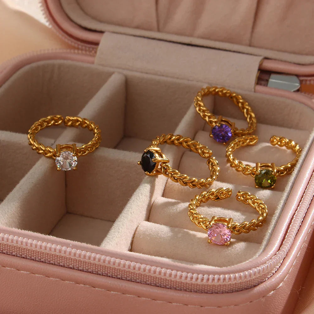 Maliben | Classy Woven Band Diamond Ring