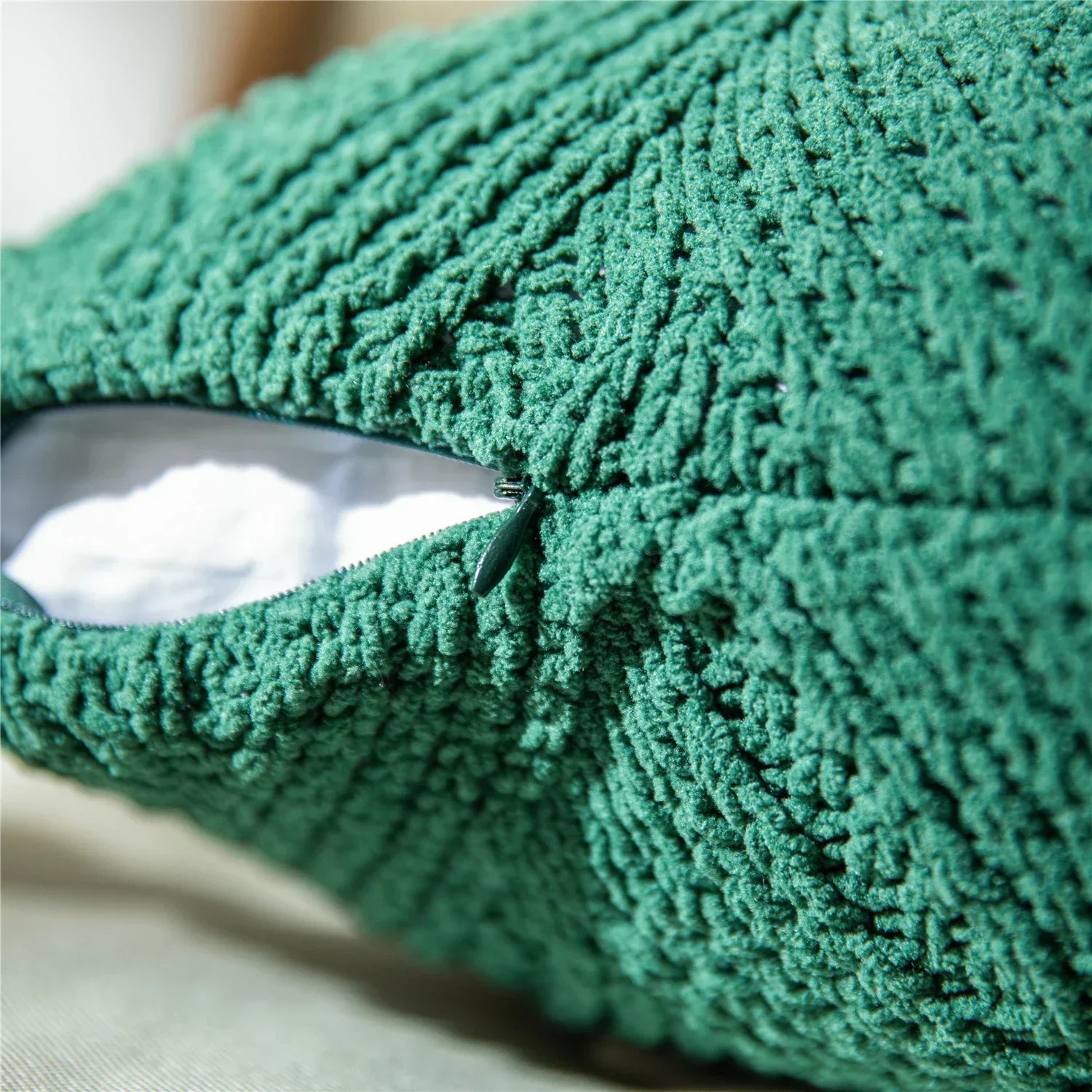 Maliben | Chic Chenille Cushion Cover With Nordic Pom Poms - Luxury Comfort