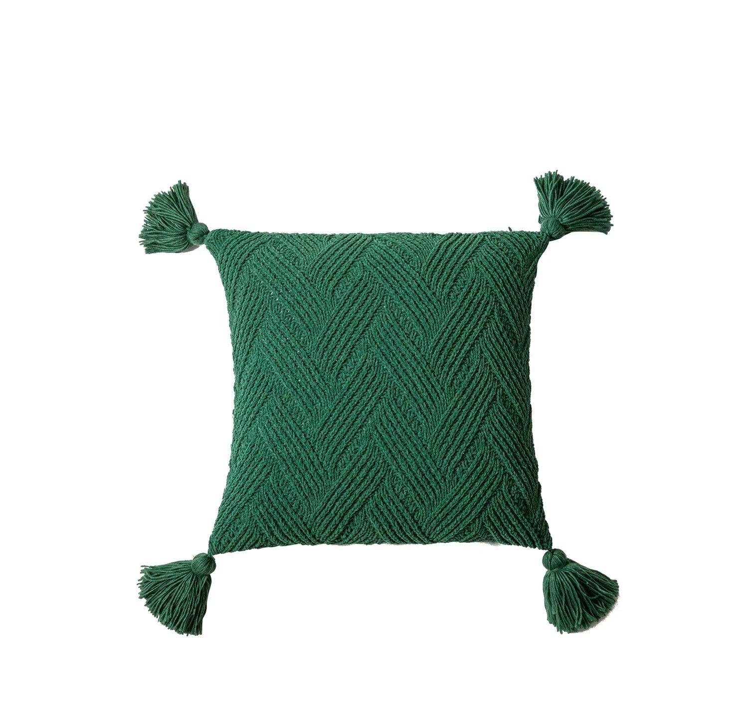 Maliben | Chic Chenille Cushion Cover With Nordic Pom Poms - Luxury Comfort