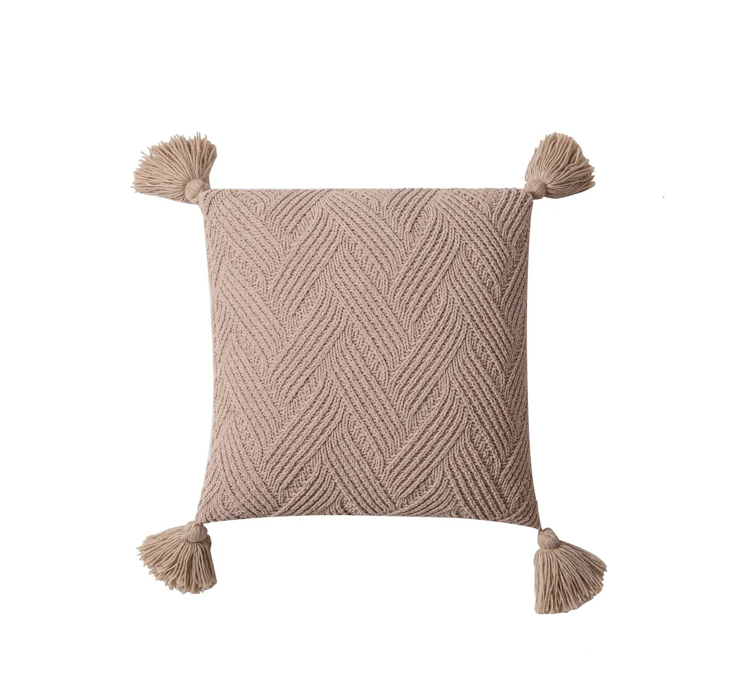 Maliben | Chic Chenille Cushion Cover With Nordic Pom Poms - Luxury Comfort
