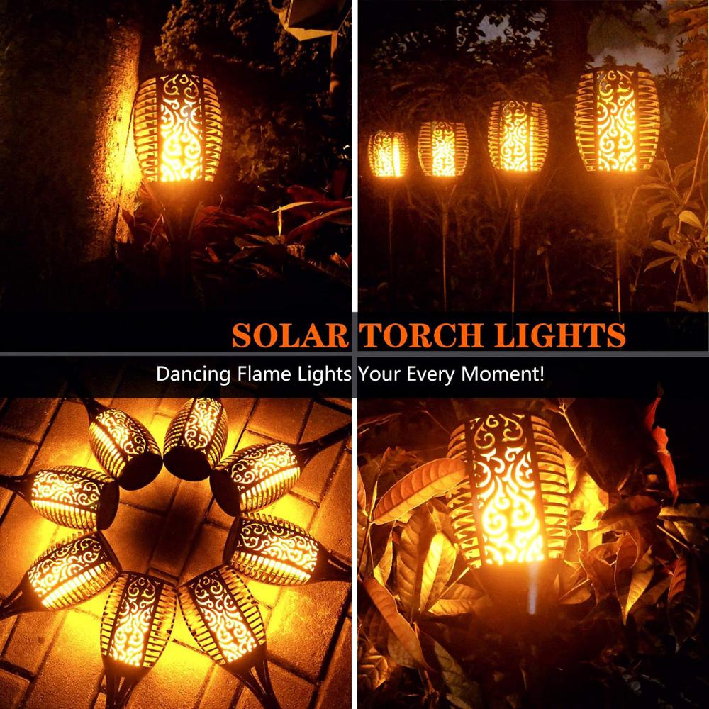 Maliben | Led Solar Garden Torches Deluxe 96 Led (4 Pieces)