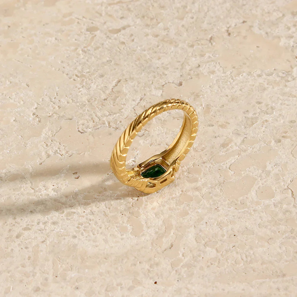 Maliben | Cross Striped Baguette Diamond Ring