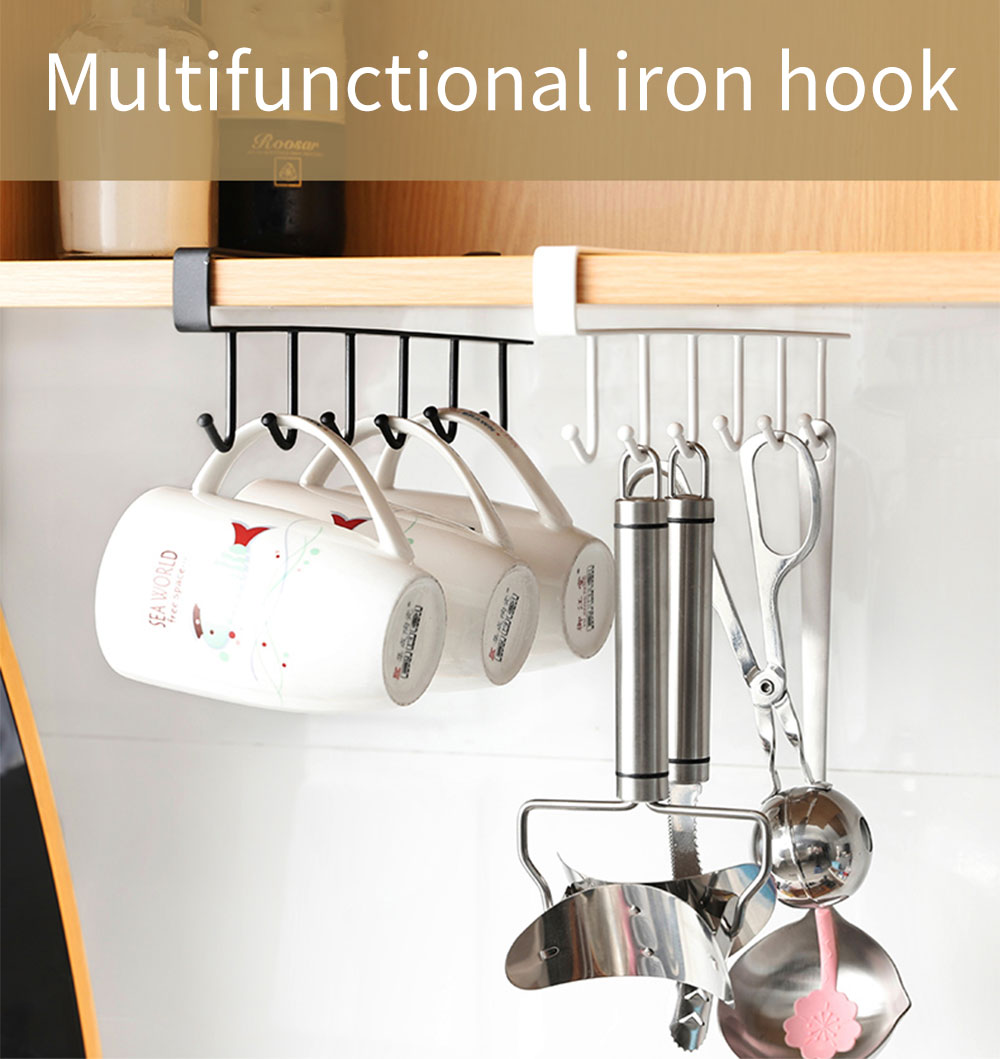 Maliben | Kitchen Under Cabinet Organizer Hook Rack