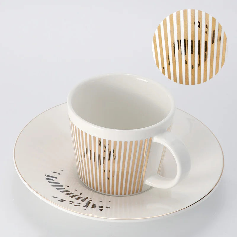 Maliben | Creative dynamic SLR cup Leopard anamorphic zebra cup Luycho coffee tea cup set with coaster 90ml-225ml