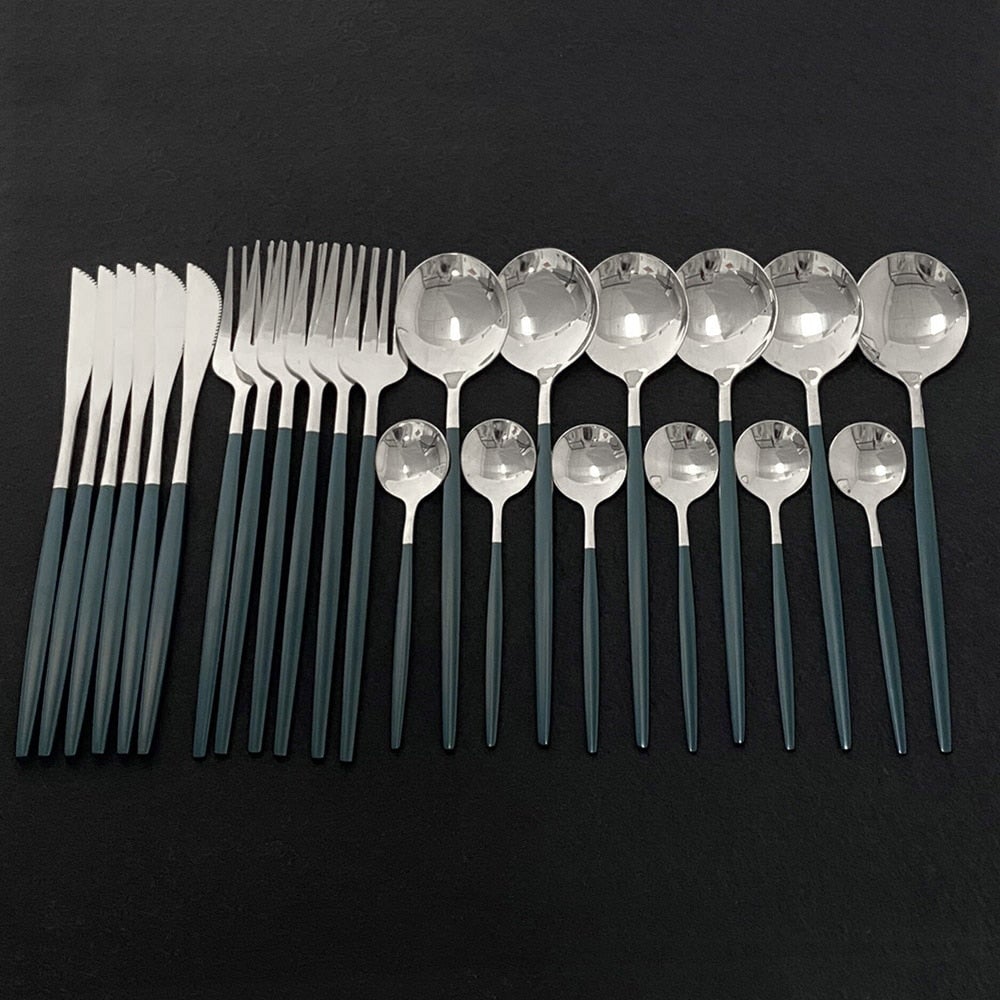 MAliben | Royalglimmer Gold Cutlery Set - Gold Cutlery Set For a Luxurious Table Decoration