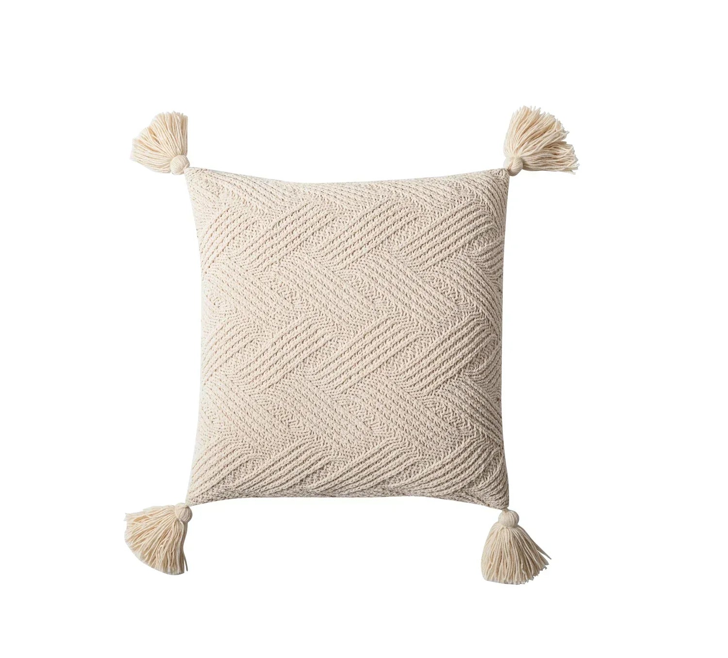Maliben | Chic Chenille Cushion Cover With Nordic Pom Poms - Luxury Comfort