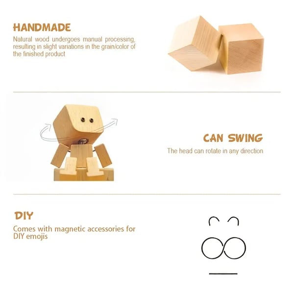 Maliben | Wooden Decoration Figure With Movable Rocking Function And Interchangeable Faces