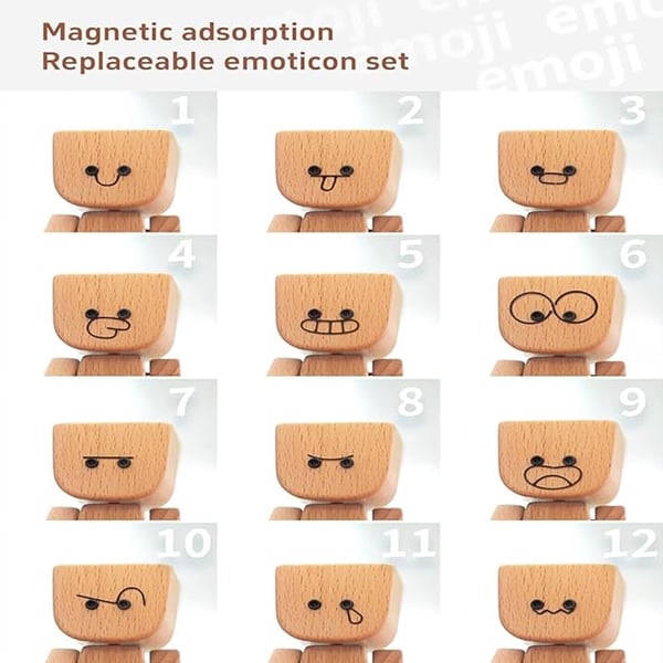 Maliben | Wooden Decoration Figure With Movable Rocking Function And Interchangeable Faces