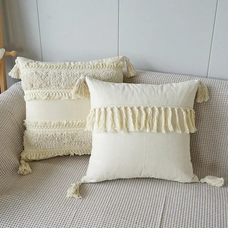 Maliben | Decorative Cushion With Texture Pattern And Fringes