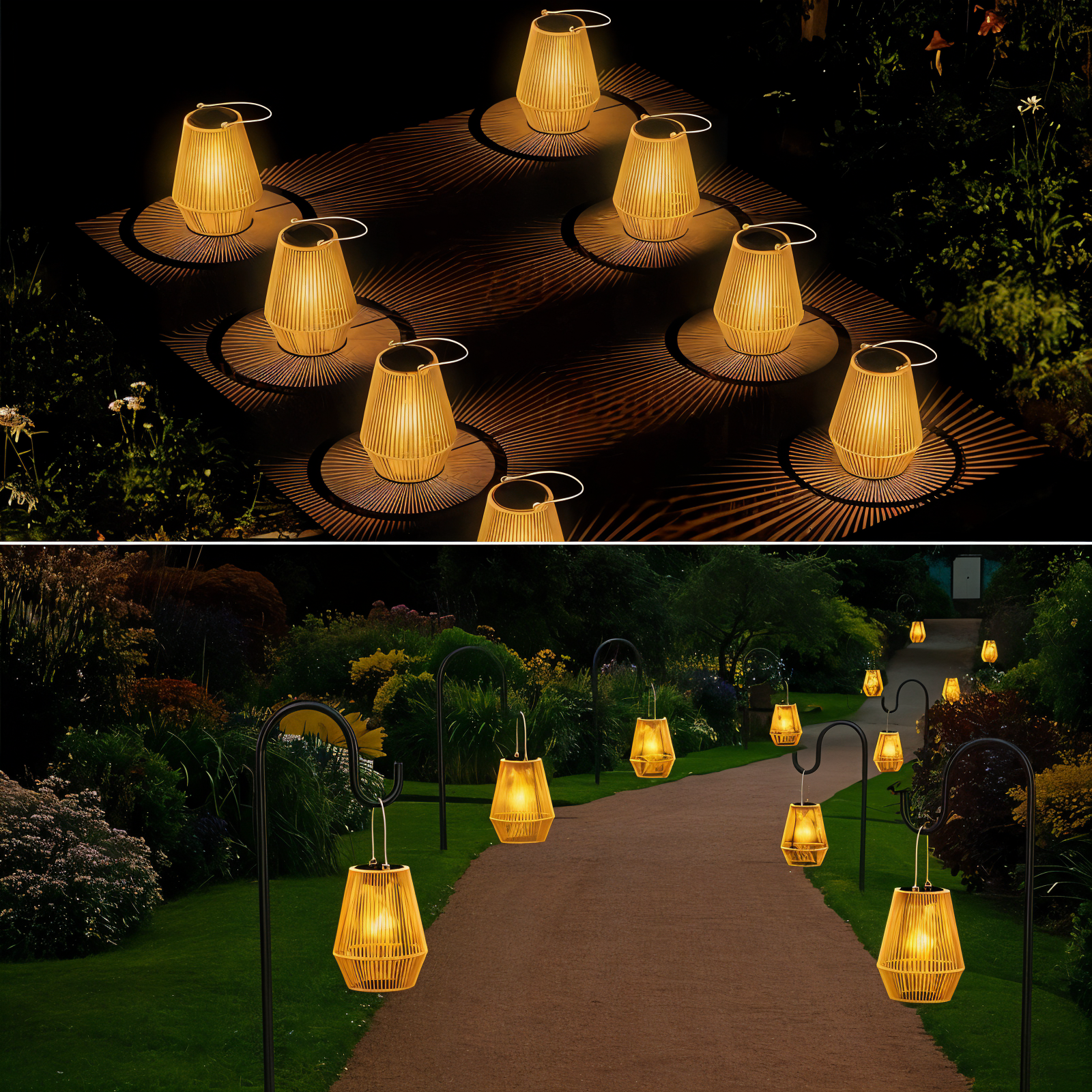 Maliben | Luminara Natural Light Solar Bamboo Lamp | Handwoven & Weatherproof | 12 Hrs. Lighting Duration | Natural Design