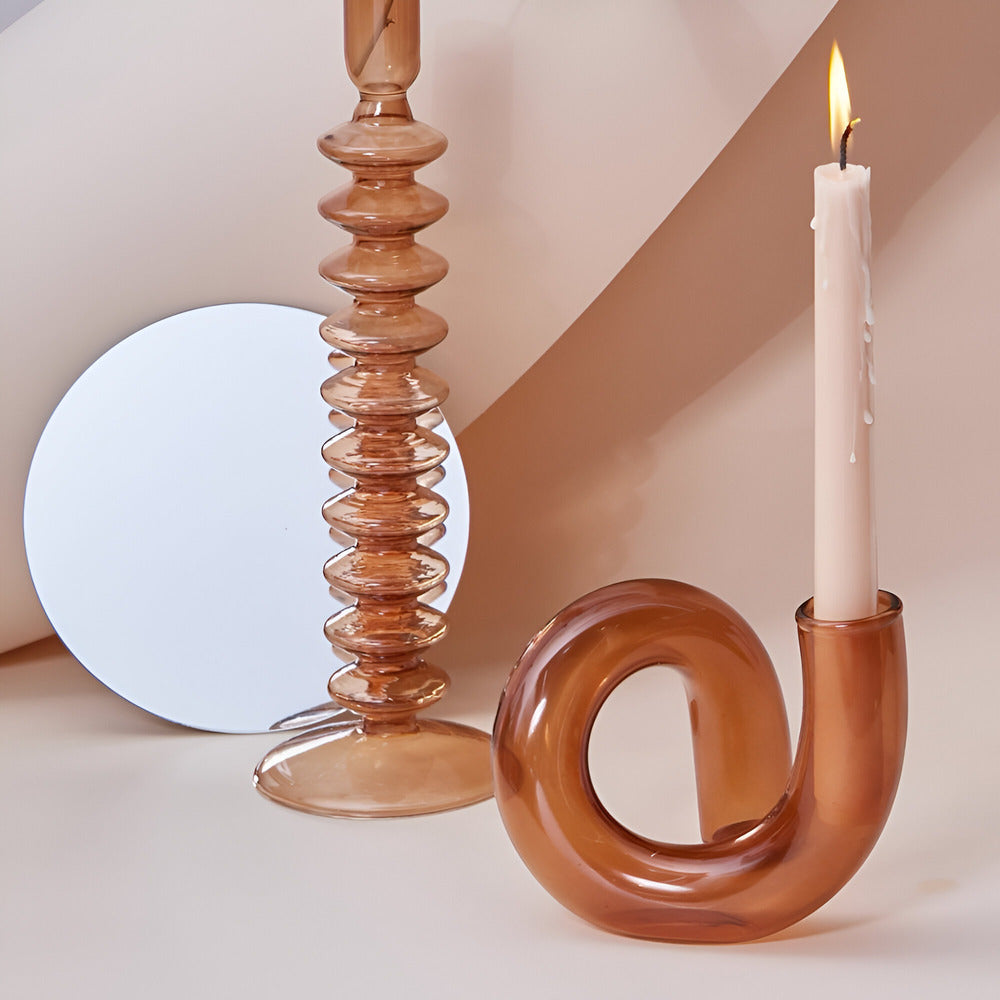 Maliben | Elegant Glass Vase With Integrated Candle Holder