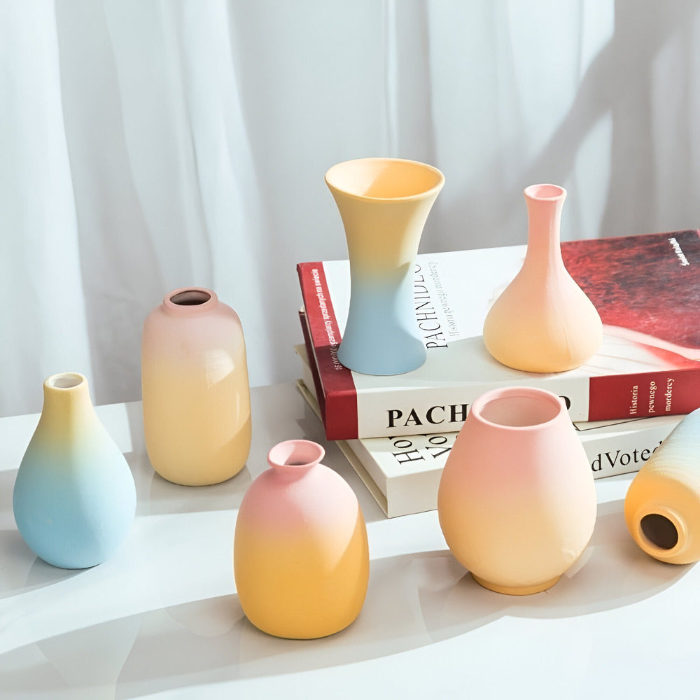 Maliben | Elegant Ceramic Vase In Macaron Colors