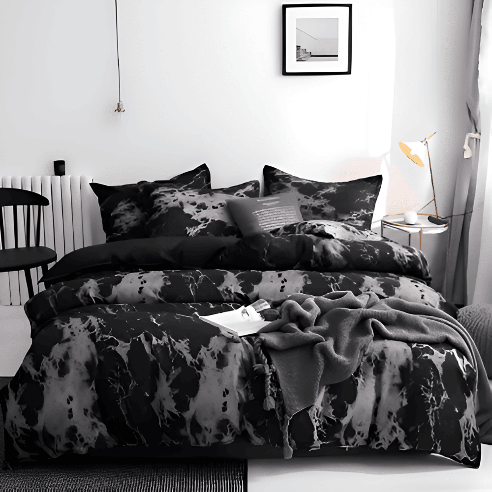 Maliben | Luxury 3-Piece Bedding Set With Marble Print