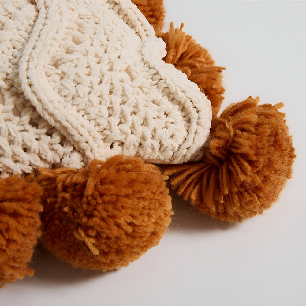 Maliben | Knitted Cushion Cover With Tassels In Boho Style