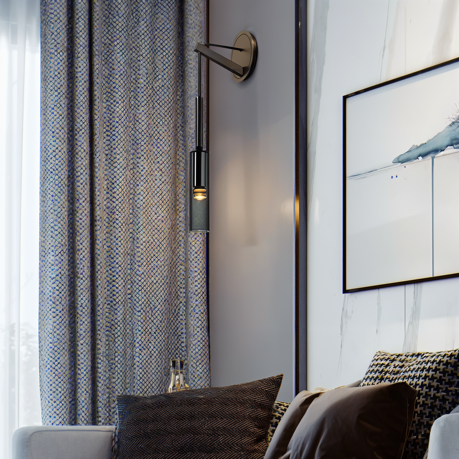 Maliben | Minimalist Wall Lamp With Smoke Glass – Orvane