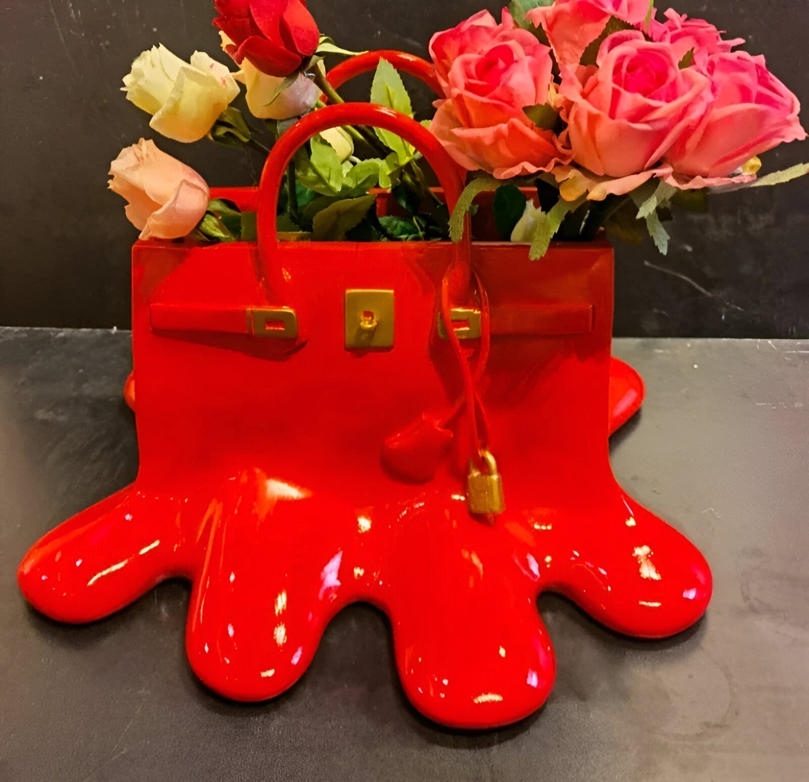 Maliben | Stylish ResIn Vase in Handbag Silhouette
