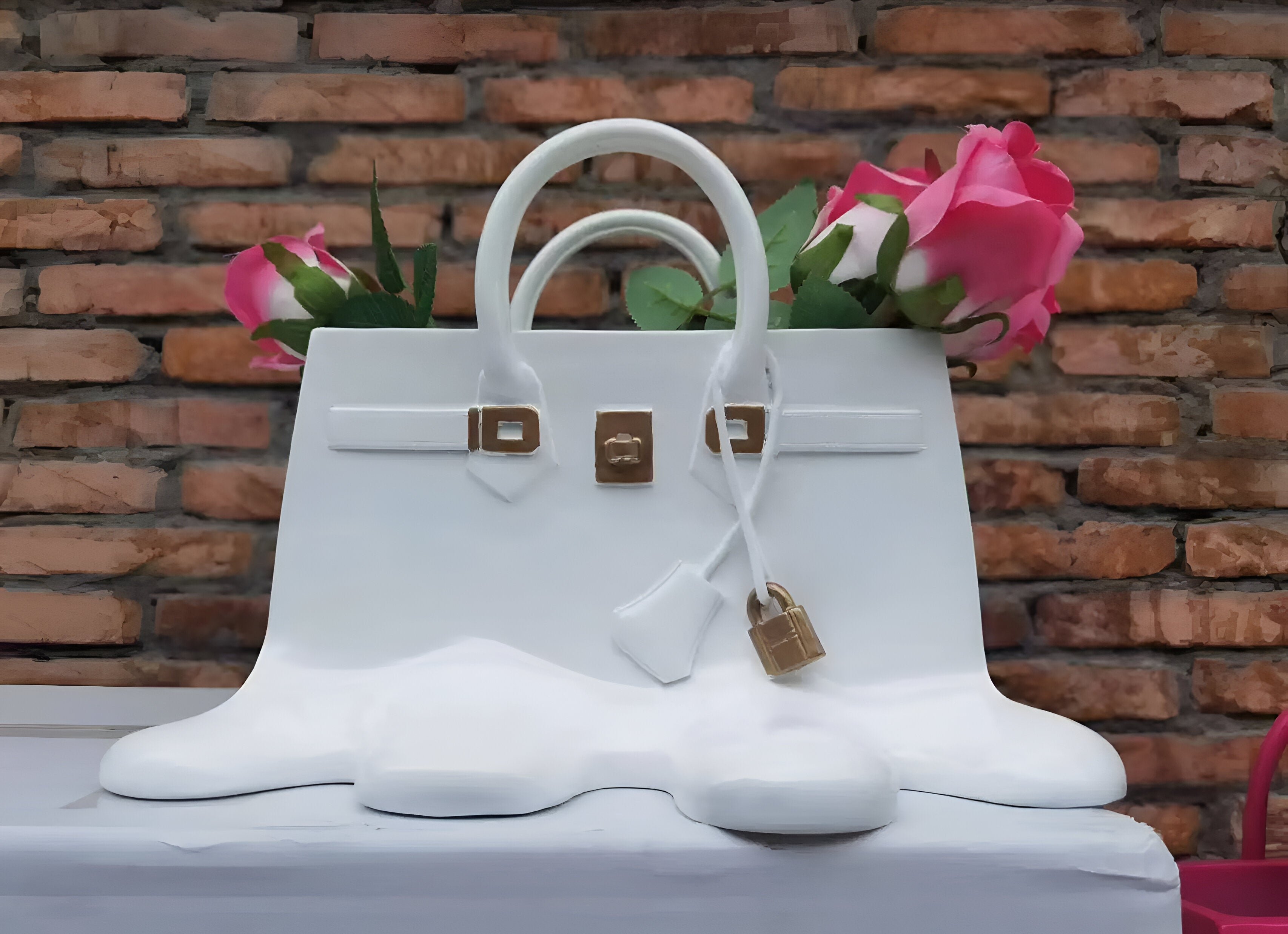 Maliben | Stylish ResIn Vase in Handbag Silhouette