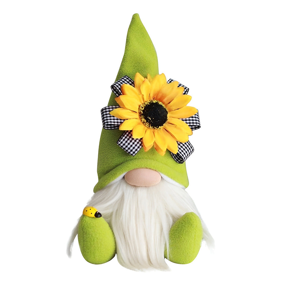 Maliben | Cute Handmade Gnome Figure With Yellow Sunflower