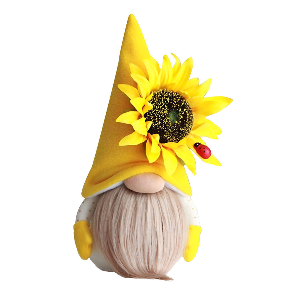 Maliben | Cute Handmade Gnome Figure With Yellow Sunflower