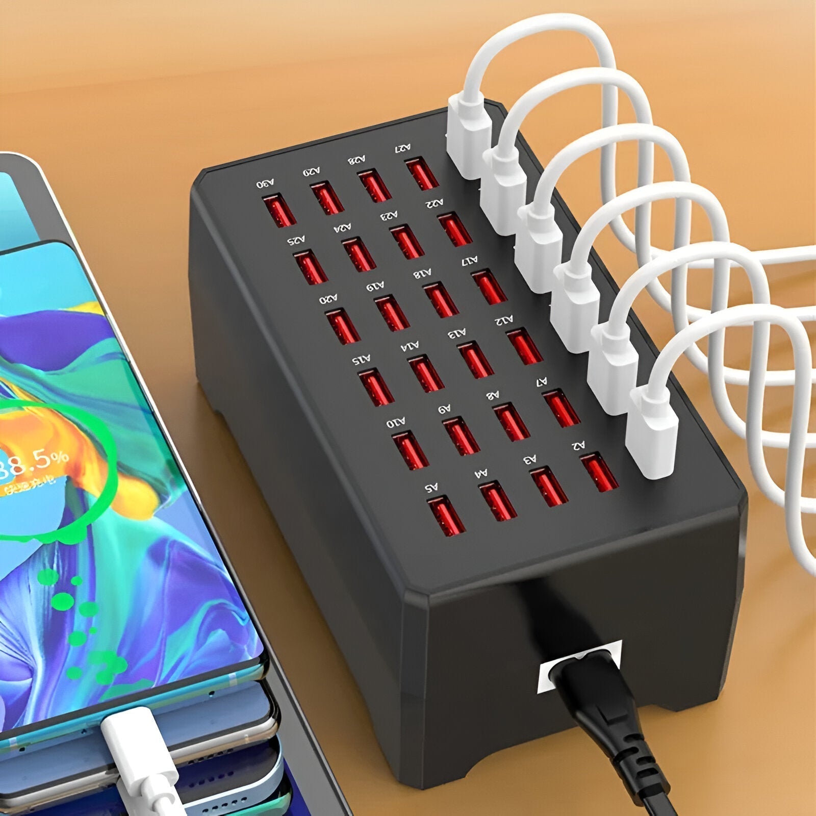 Maliben PowerPort Pro 30 - Universal Multi-USB Charging Station with 30 Ports