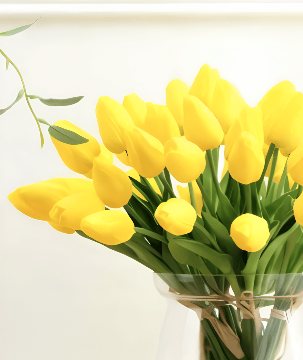 Maliben | Set Of 6 Realistic Artificial Tulip Bouquets For Home, Garden, And Party Decoration