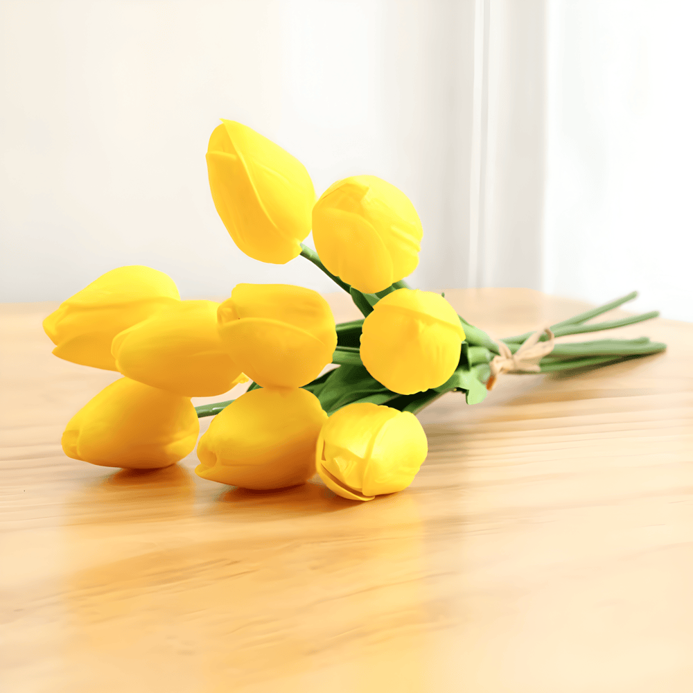 Maliben | Set Of 6 Realistic Artificial Tulip Bouquets For Home, Garden, And Party Decoration