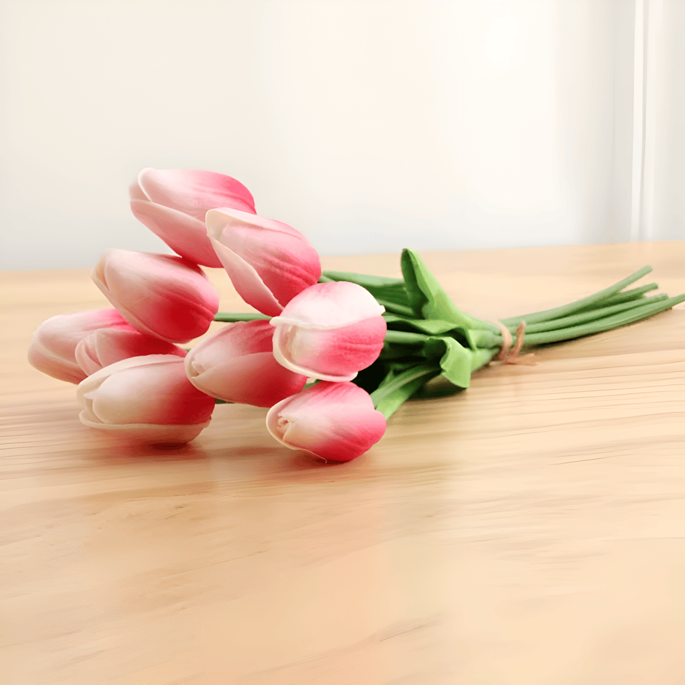 Maliben | Set Of 6 Realistic Artificial Tulip Bouquets For Home, Garden, And Party Decoration