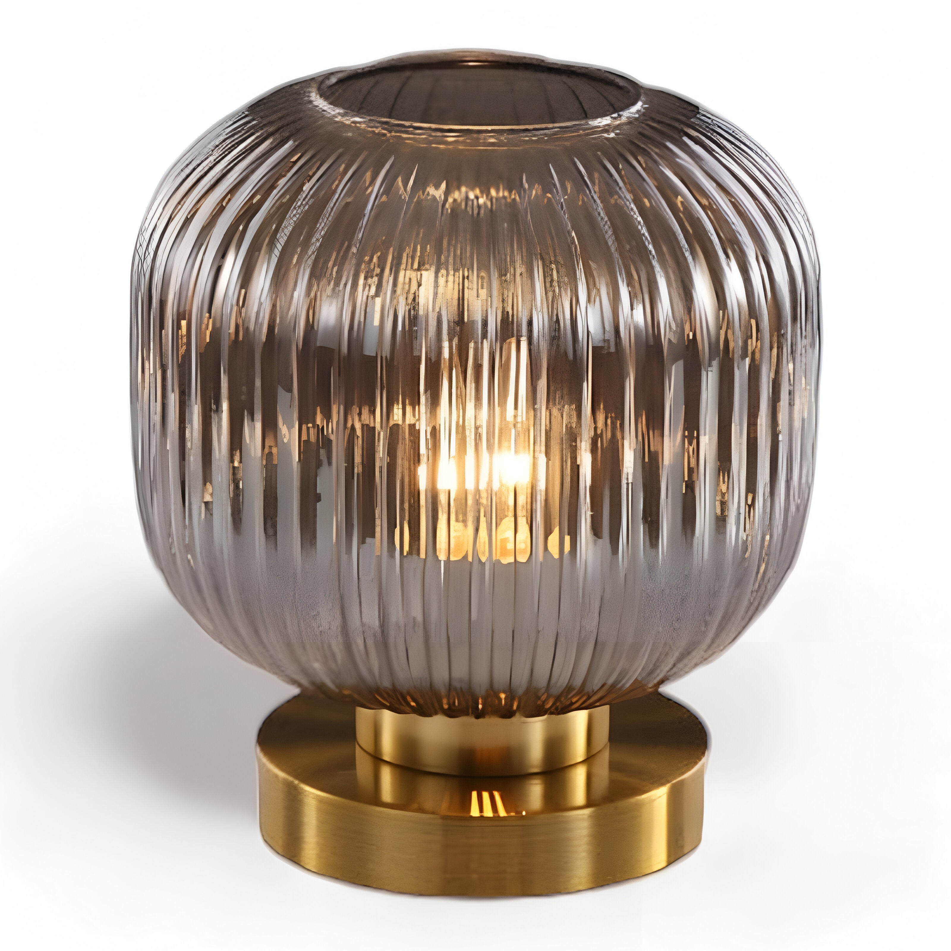 Maliben | Nordic Table Lamp With Ribbed Glass