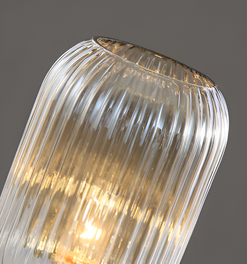 Maliben | Nordic Table Lamp With Ribbed Glass