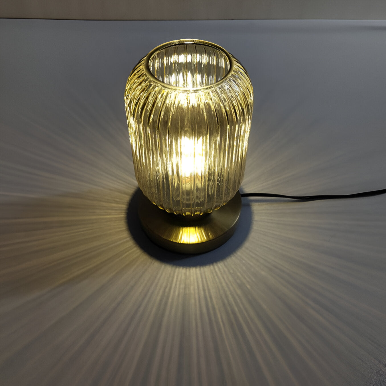 Maliben | Nordic Table Lamp With Ribbed Glass