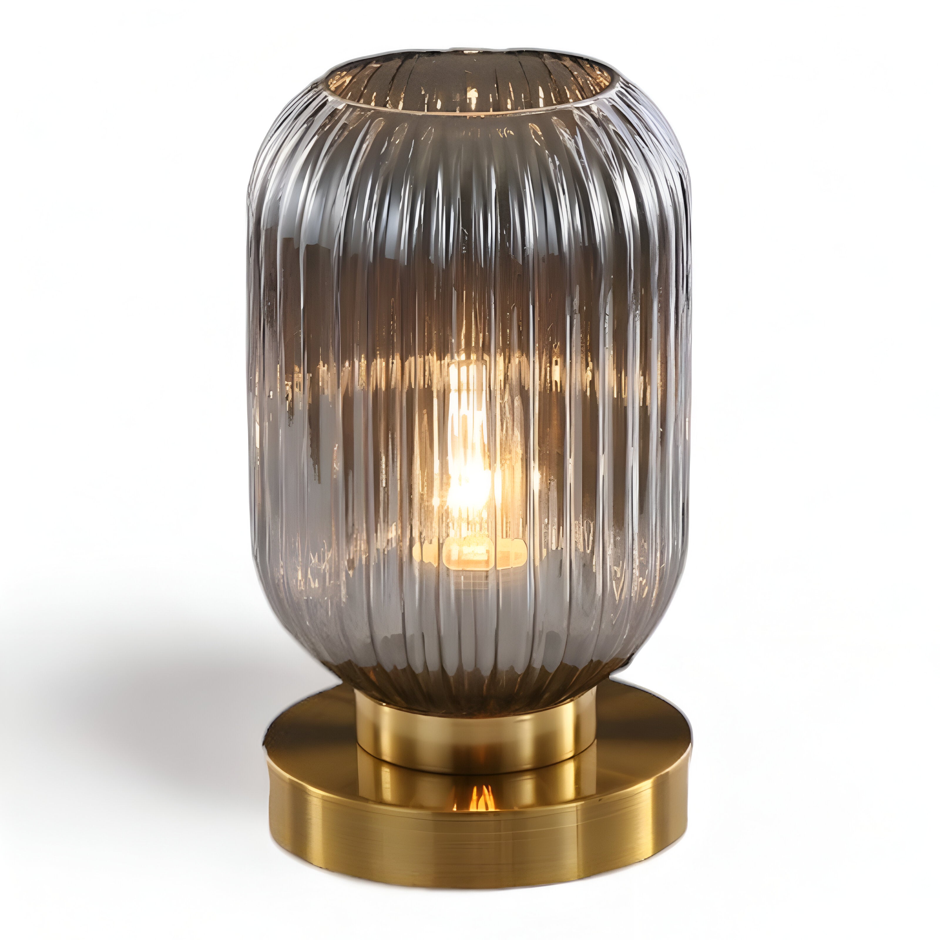 Maliben | Nordic Table Lamp With Ribbed Glass