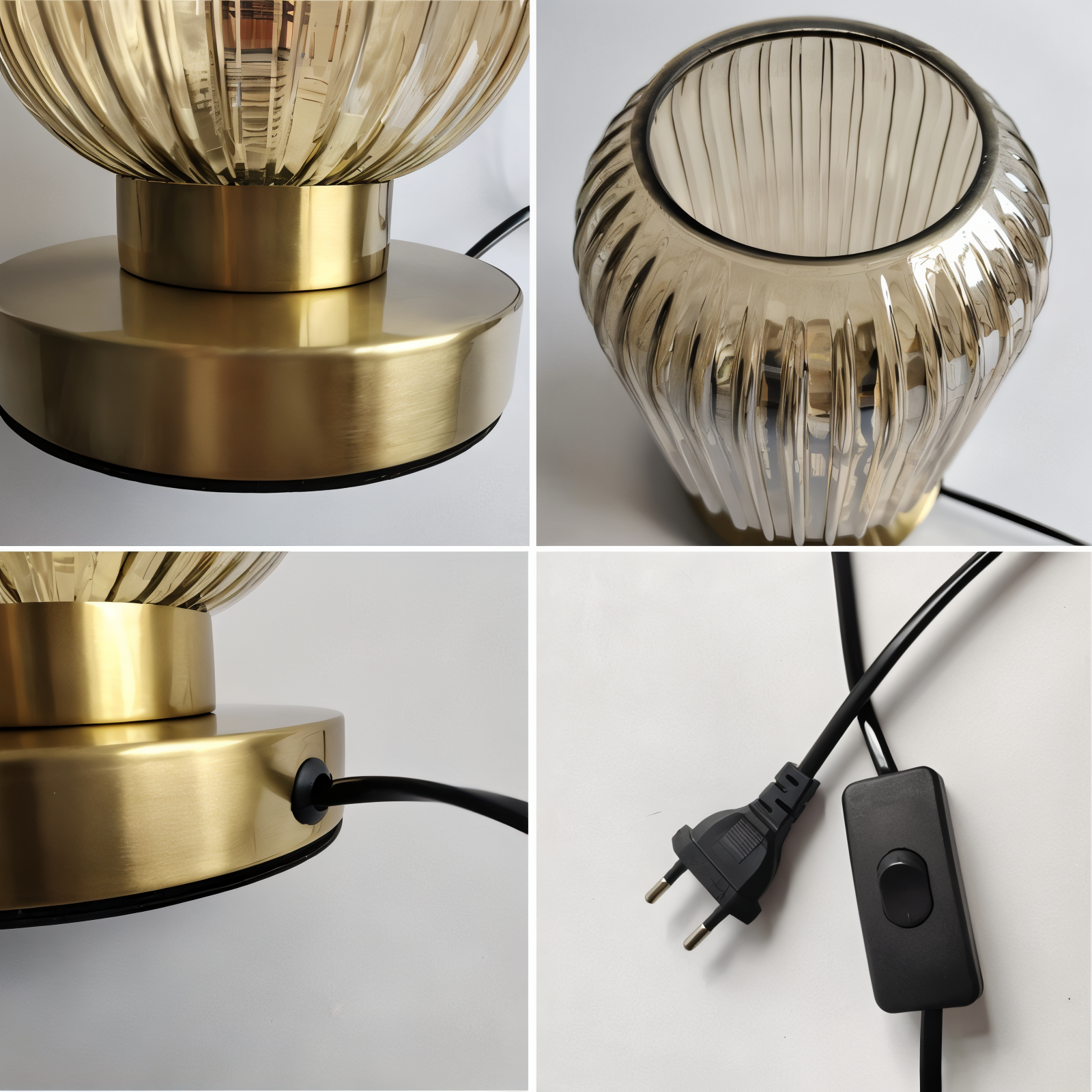 Maliben | Nordic Table Lamp With Ribbed Glass