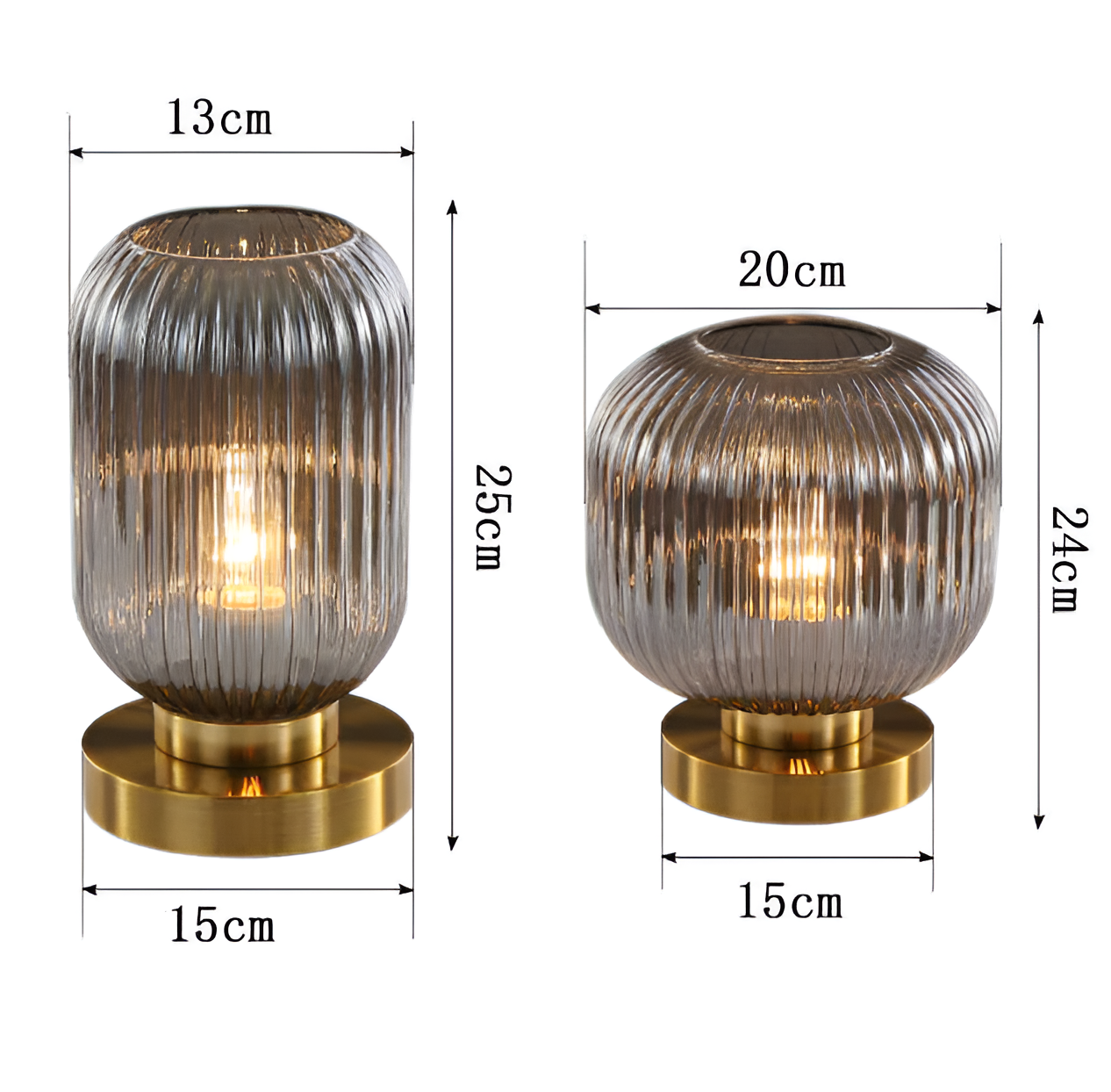 Maliben | Nordic Table Lamp With Ribbed Glass
