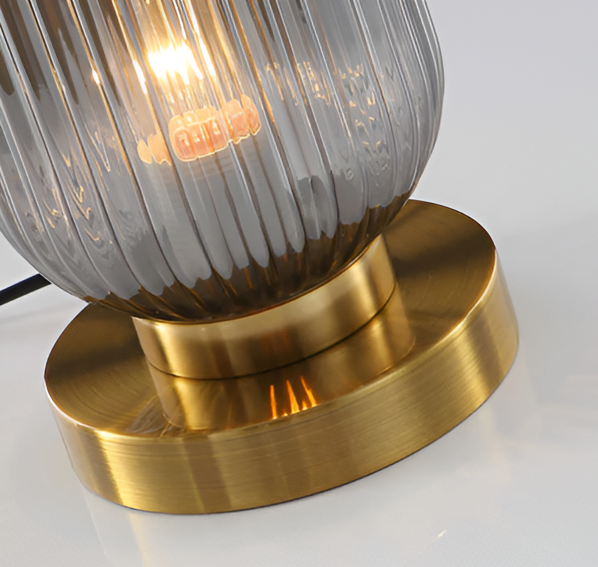 Maliben | Nordic Table Lamp With Ribbed Glass