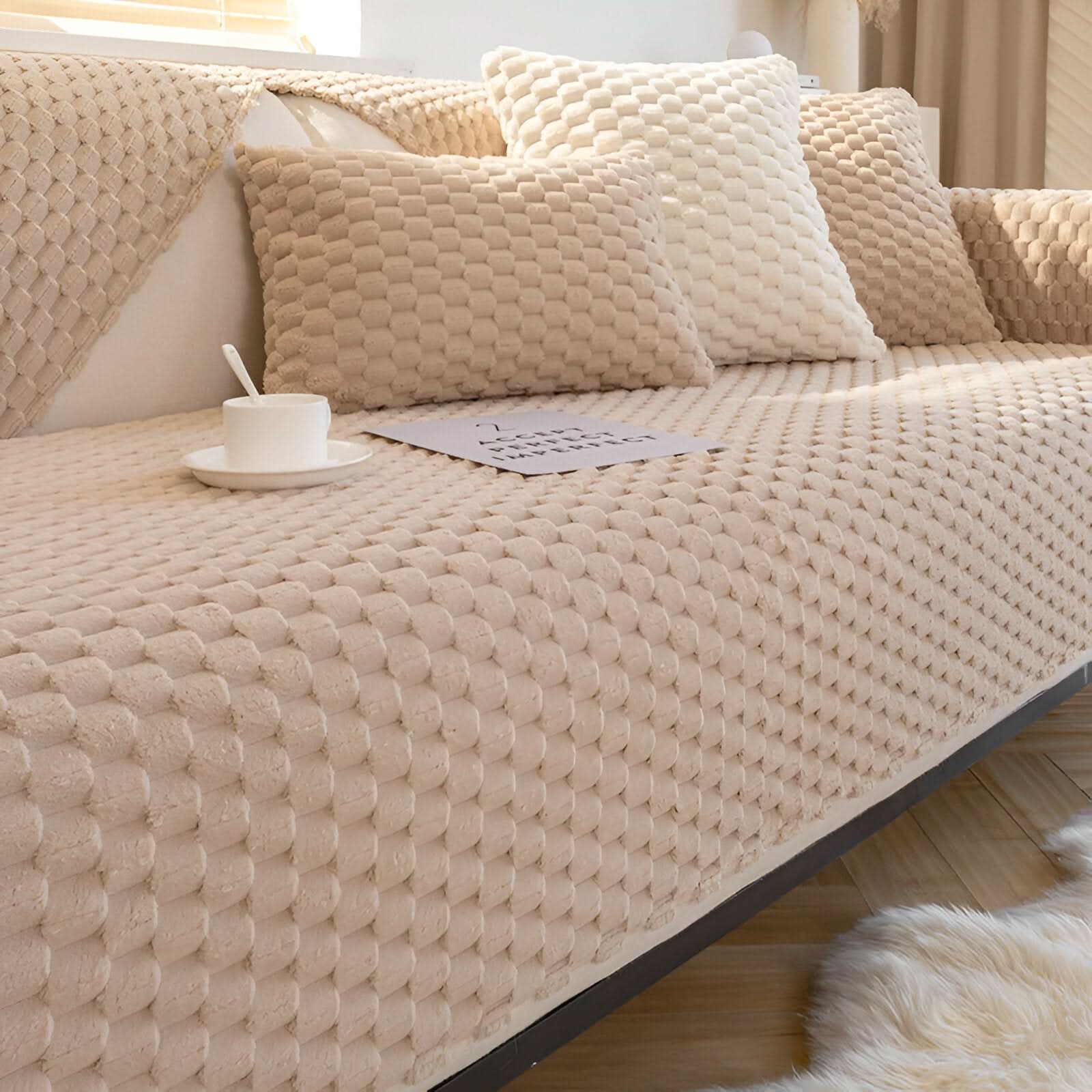 Maliben | Honeycomb Sofa Cover – Non‑Slip Stain‑Resistant Couch Protector